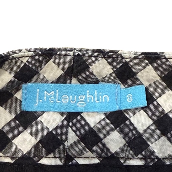 J McLaughlin Women's Black/White Gingham Checked Shorts Inseam 5" Stretch Size 8 - Picture 3 of 6